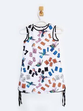 MSGM Birds and Letters Print Sleeveless Dress - Youth 8